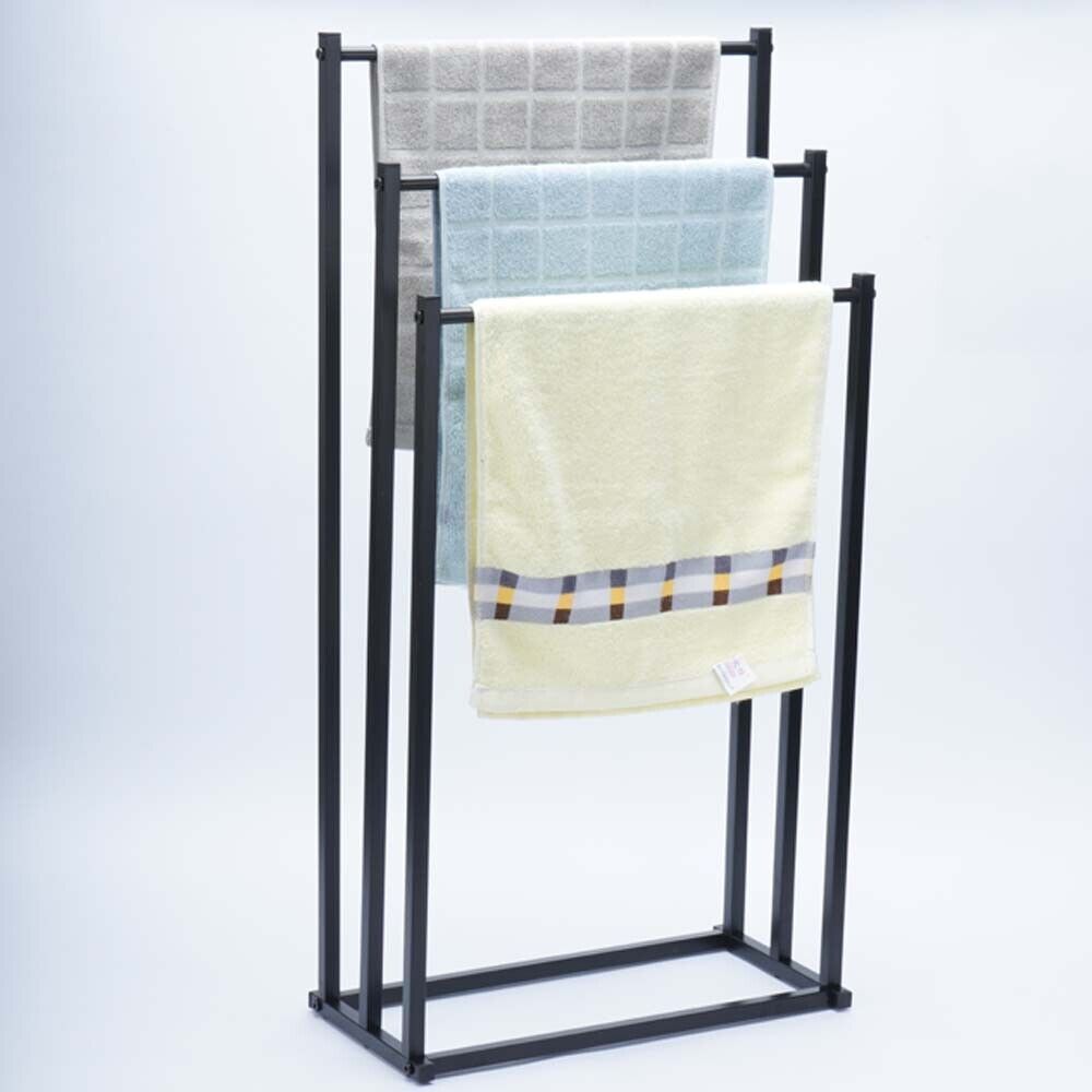 3 Tier Metal Towel Rack Freestanding Bathroom Organizer Rail - Image 5
