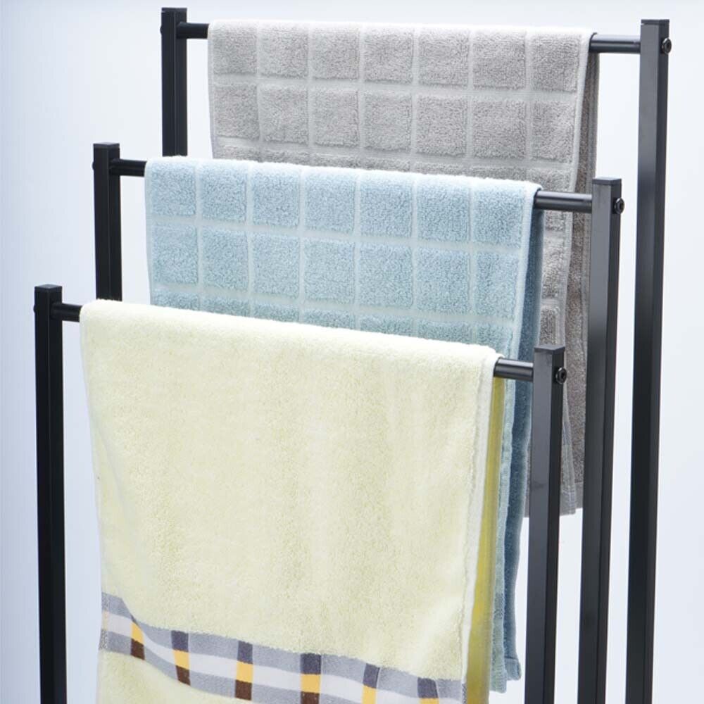 3 Tier Metal Towel Rack Freestanding Bathroom Organizer Rail - Image 9