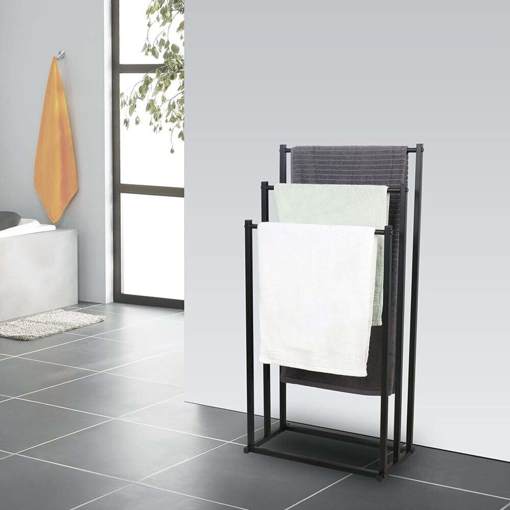 Metal Free Standing Towel Rack 3 Tier Bathroom Rail Shelf Dryer - Image 4
