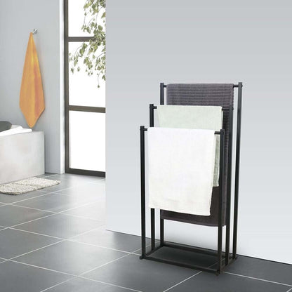 Metal Free Standing Towel Rack 3 Tier Bathroom Rail Shelf Dryer - Image 4