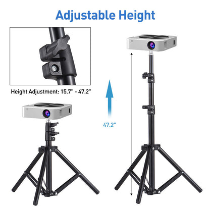 Portable Adjustable Laptop Projector Stand Tripod with Tray - Image 5