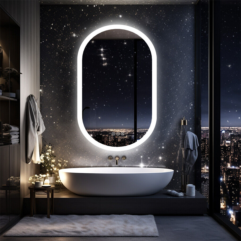 800x500mm LED Bathroom Mirror Oval Anti-Fog Dimmable Wall Mount - Image 4