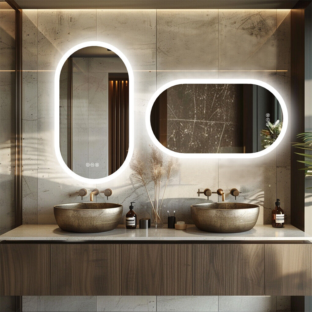120x60cm LED Bathroom Mirror Oval Anti-Fog Dimmable Wall Mount - Image 3