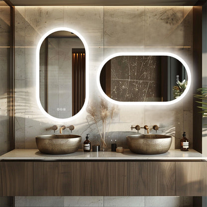 120x60cm LED Bathroom Mirror Oval Anti-Fog Dimmable Wall Mount - Image 3