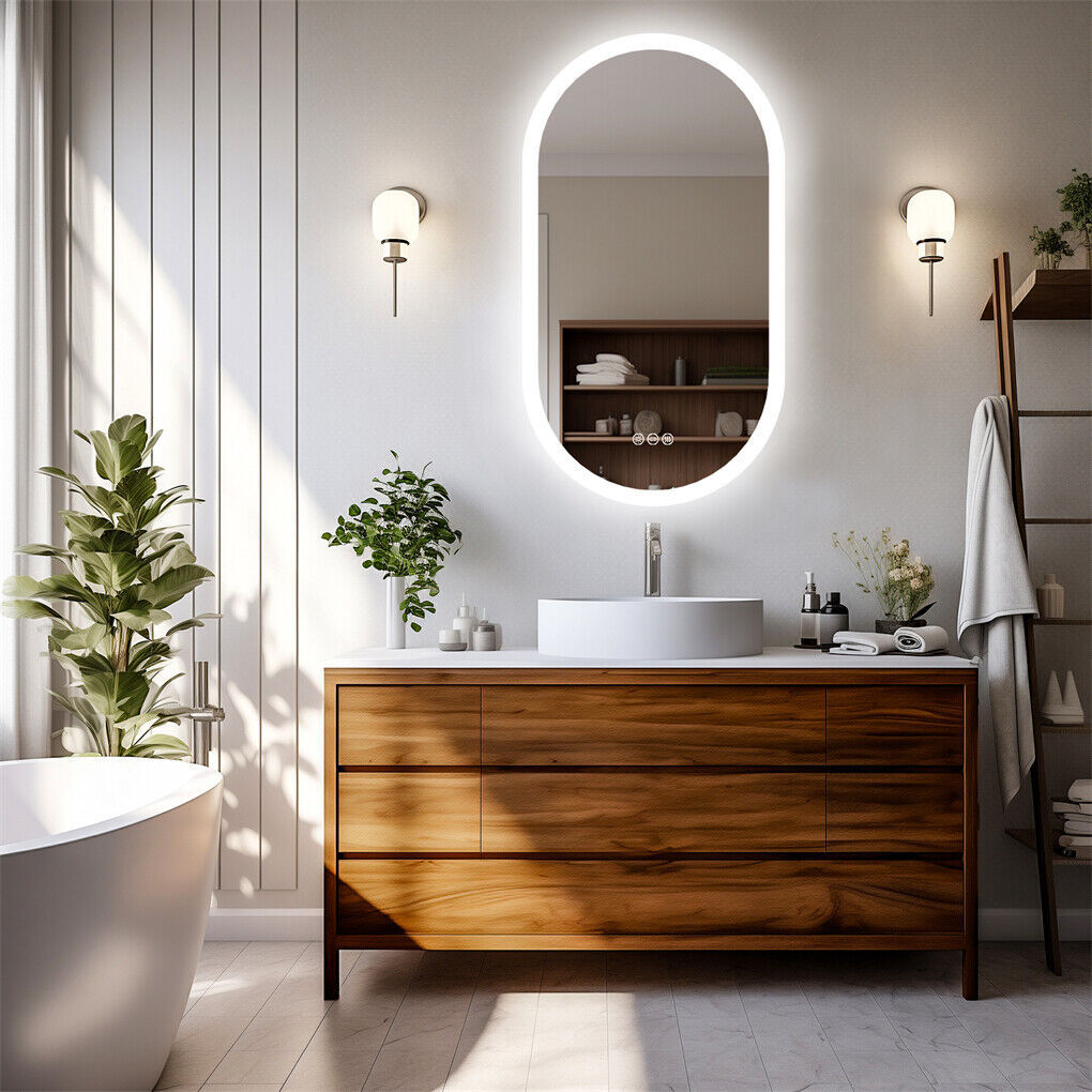 120x60cm LED Bathroom Mirror Oval Anti-Fog Dimmable Wall Mount - Image 6