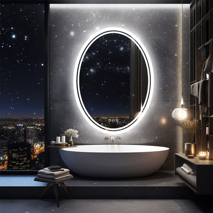 500x700mm LED Bathroom Mirror Oval Dimmable Anti-Fog - Image 2