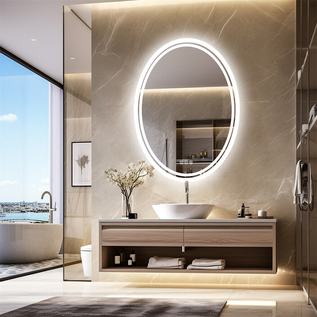 500x700mm LED Bathroom Mirror Oval Dimmable Anti-Fog - Image 5