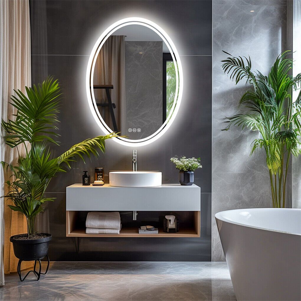 500x700mm LED Bathroom Mirror Oval Dimmable Anti-Fog - Image 6