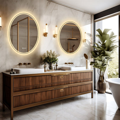 500x700mm LED Bathroom Mirror Oval Dimmable Anti-Fog - Image 8
