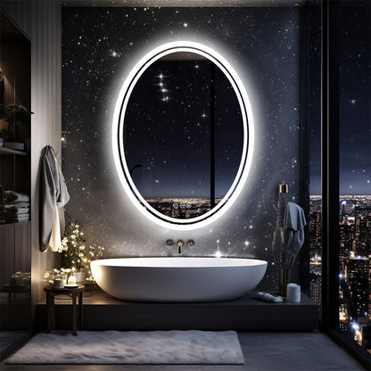 500x700mm LED Bathroom Mirror Oval Dimmable Anti-Fog - Image 9