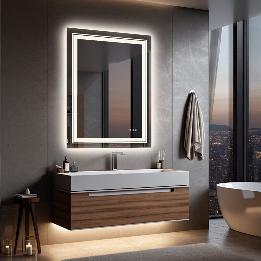 600x800mm LED Bathroom Mirror Anti-fog Illuminated Shatterproof - Image 6