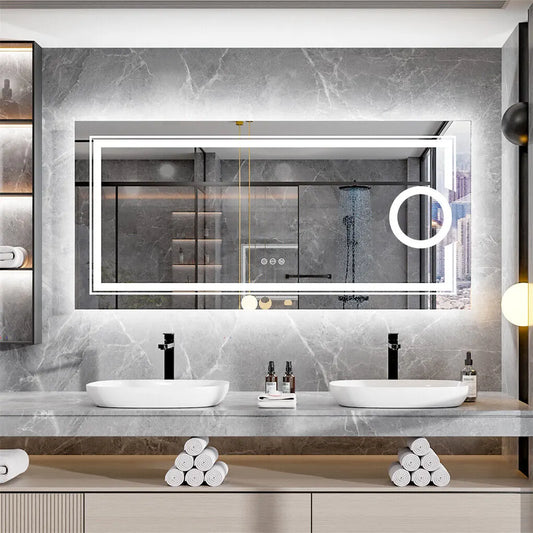 LED Bathroom Mirror 700x900mm Anti-Fog Shatterproof - Image 4
