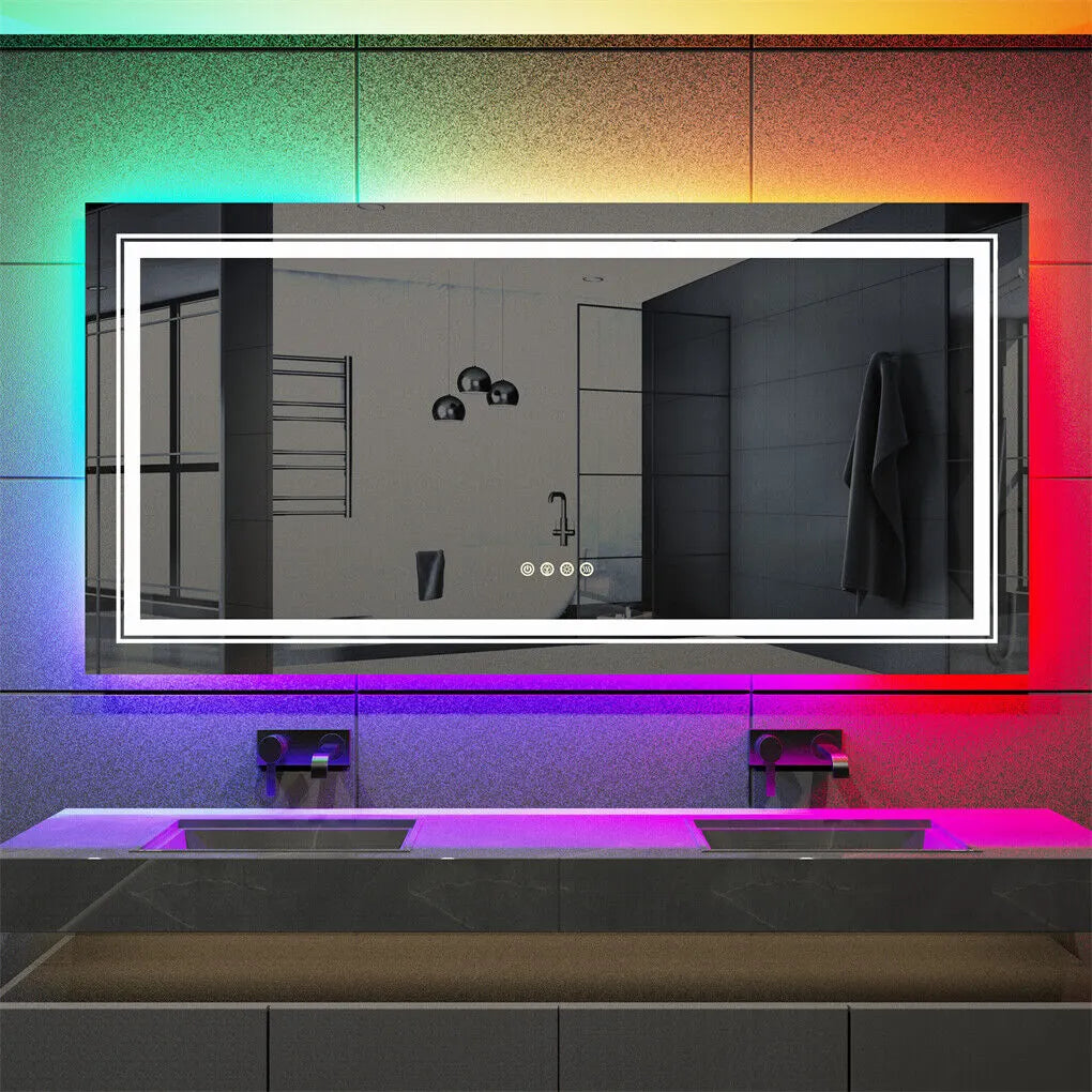 1510x780mm LED Bathroom Mirror Anti-fog Illuminated - Image 2