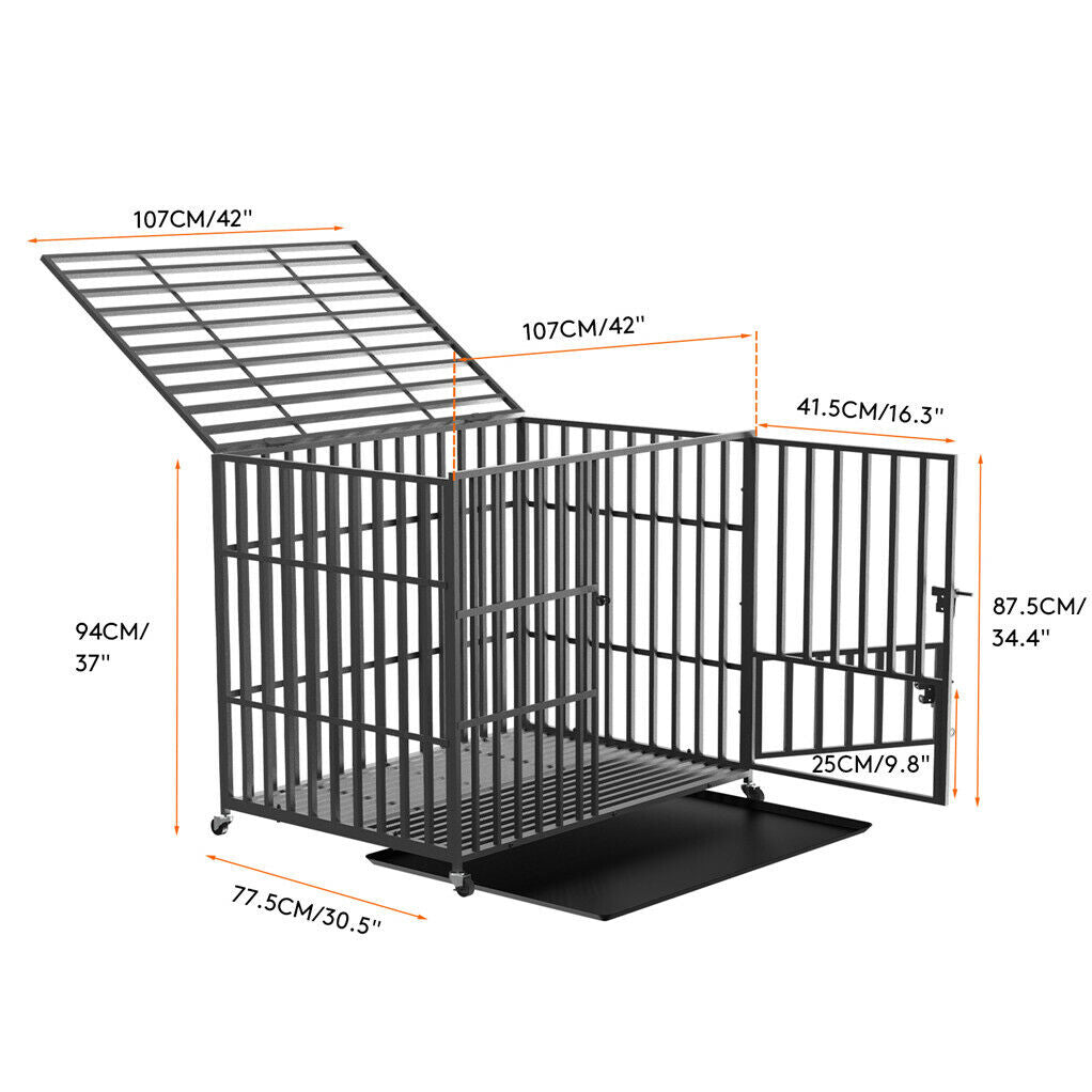 42 XL Heavy Duty Dog Cage Playpen Kennel w/ Wheels - Image 2