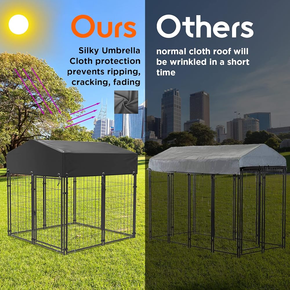 Outdoor Dog Kennel XS Pet Cage with Roof & Cover 127x120x134cm - Image 4