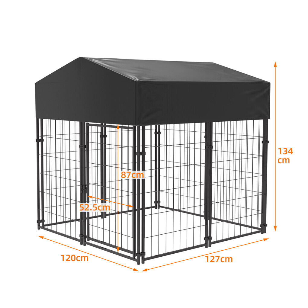 Outdoor Dog Kennel XS Pet Cage with Roof & Cover 127x120x134cm - Image 5