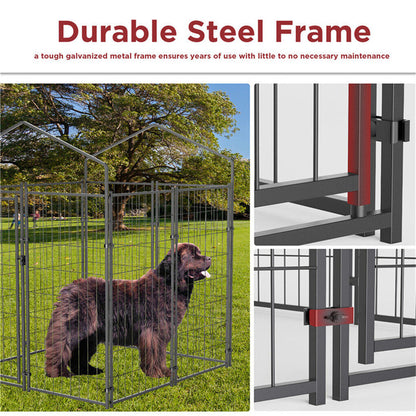 Large Outdoor Dog Kennel 250x120x165cm Pet Cage with Roof - Image 5