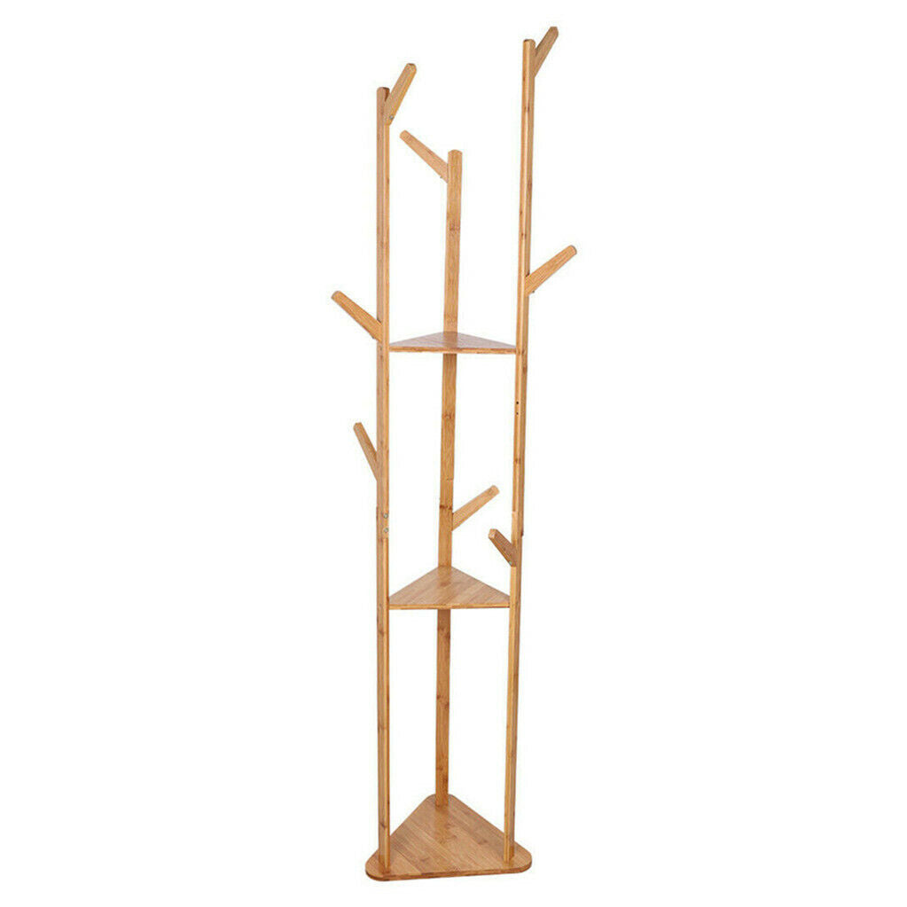 Bamboo Coat Rack Stand with Umbrella Holder - Hanging Storage - Image 7