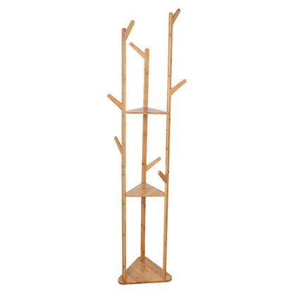 Bamboo Coat Rack Stand with Umbrella Holder - Hanging Storage - Image 7