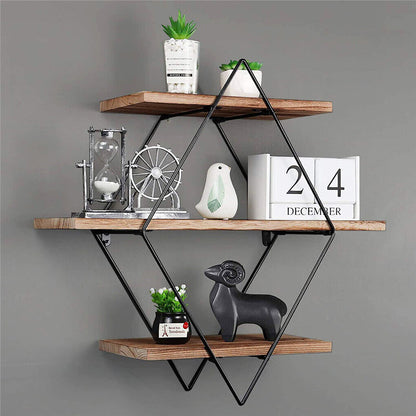 Vintage Rustic Wooden Floating Shelves - Image 2