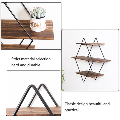 Vintage Rustic Wooden Floating Shelves - Image 7