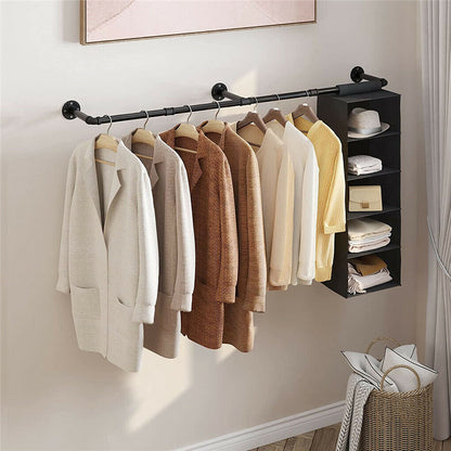 Industrial Iron Pipe Clothes Rail Vintage Wall Shelf - Image 5