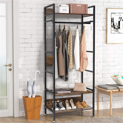 Metal Garment Rack Coat Stand MDF & Iron Organizer - Image 2