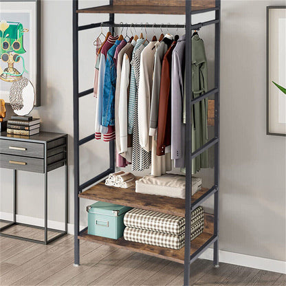 Metal Garment Rack Coat Stand MDF & Iron Organizer - Image 3