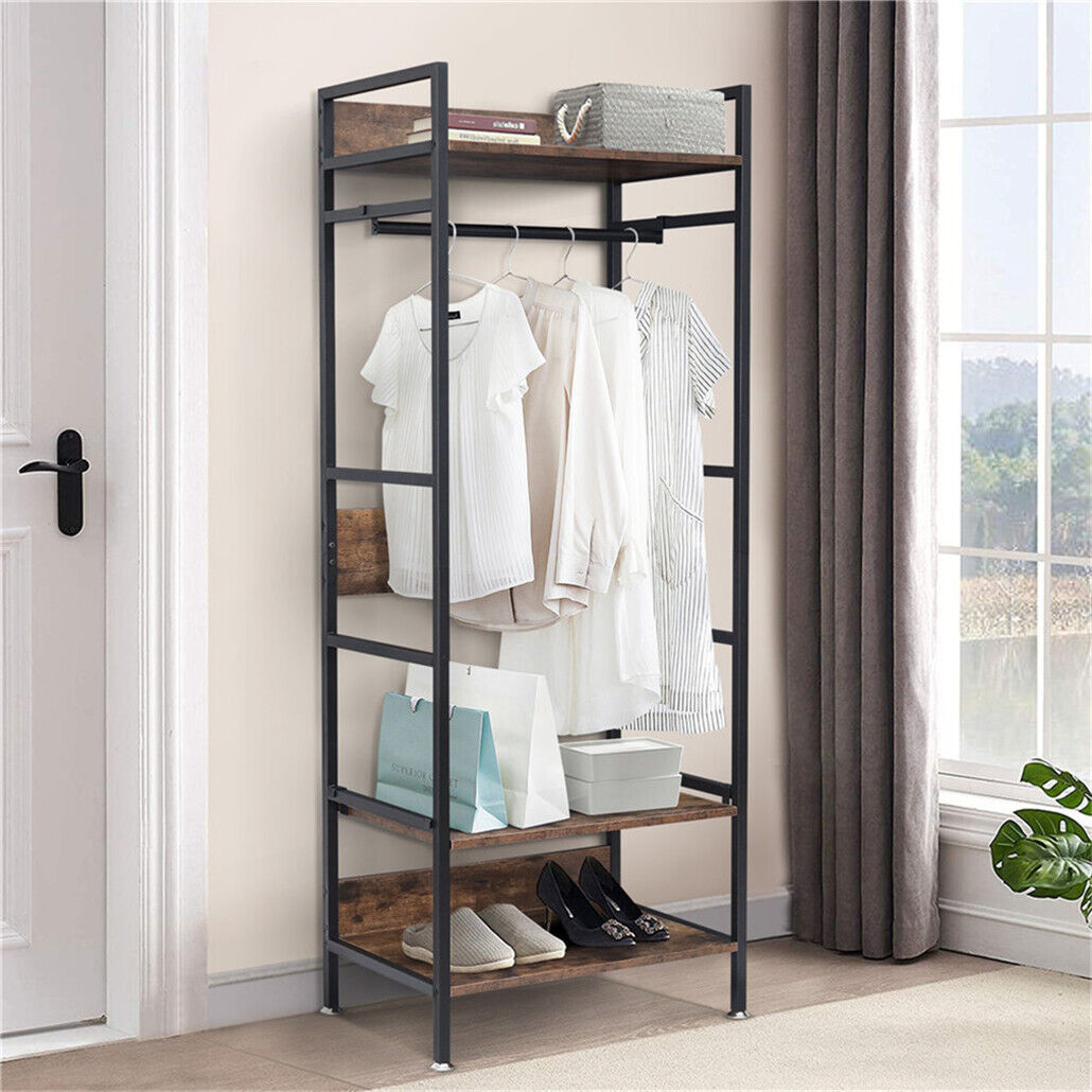 Metal Garment Rack Coat Stand MDF & Iron Organizer - Image 5