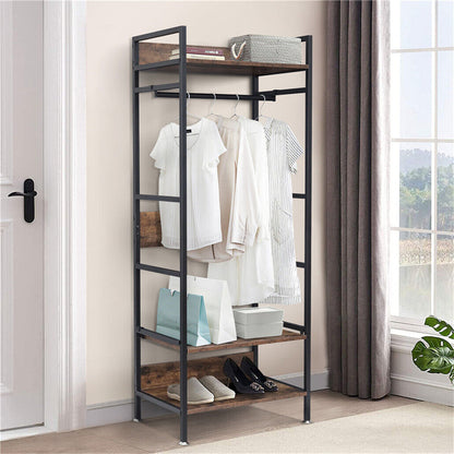 Metal Garment Rack Coat Stand MDF & Iron Organizer - Image 5