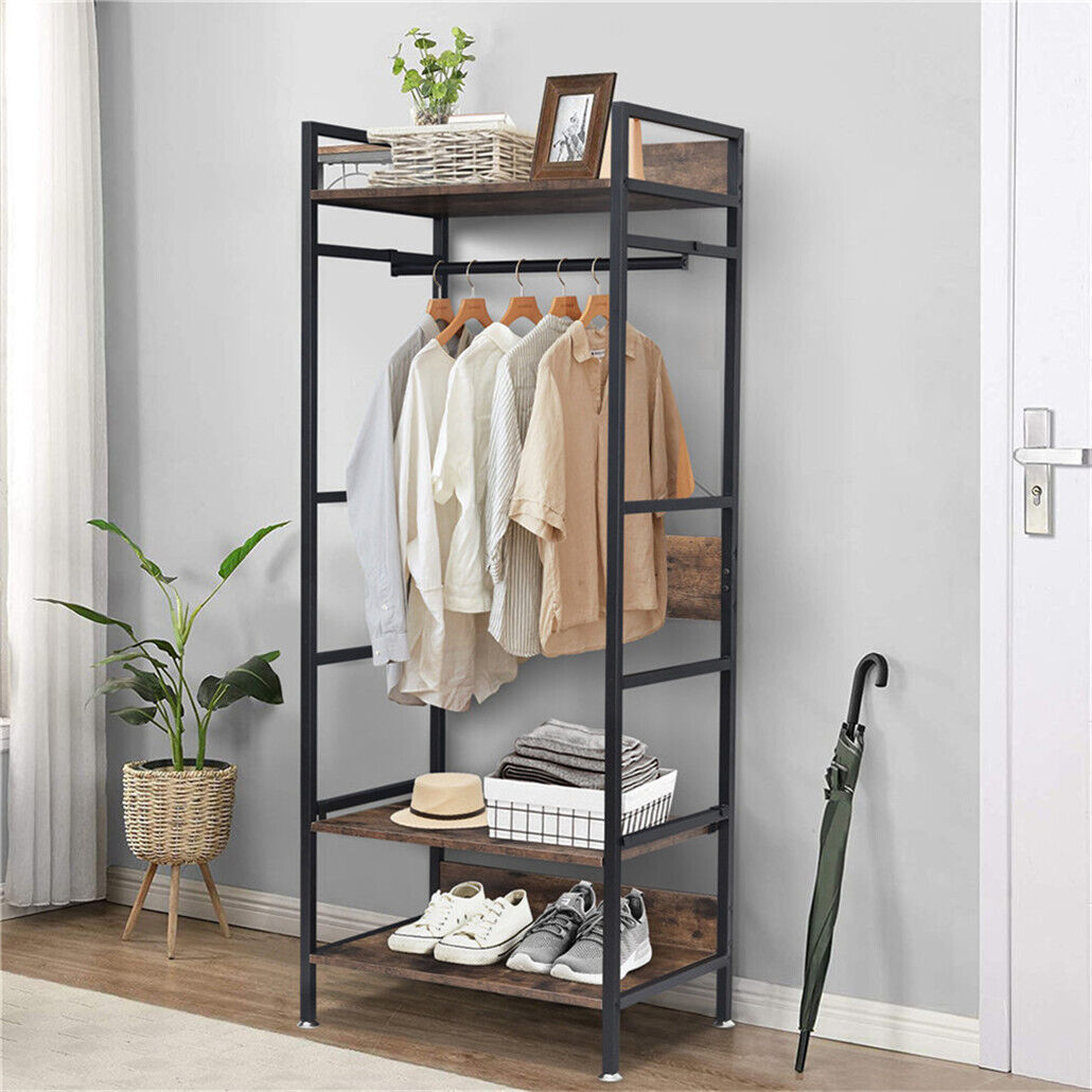 Metal Garment Rack Coat Stand MDF & Iron Organizer - Image 6