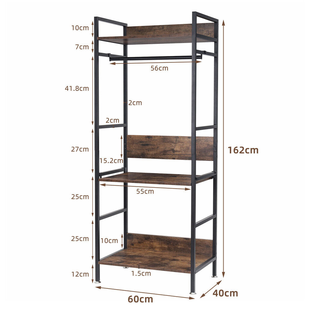 Metal Garment Rack Coat Stand MDF & Iron Organizer - Image 8