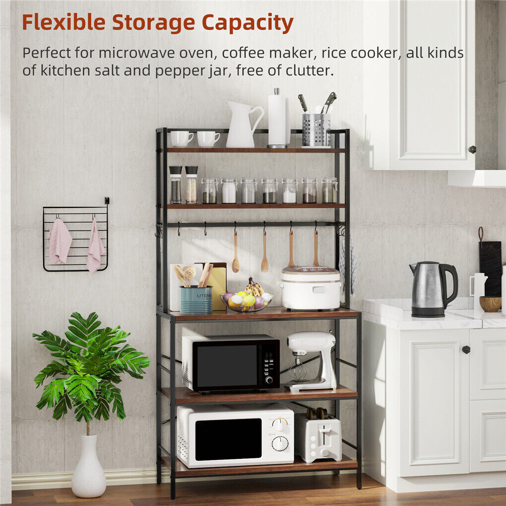 5-Tier Baker's Rack Microwave Stand Storage Shelf 84.5cm - Image 8