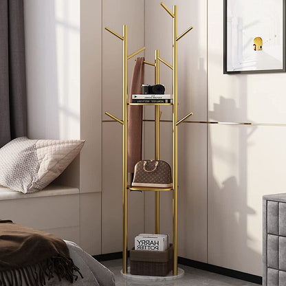 Marble & Metal Coat Rack Stand Heavy Duty - Image 2