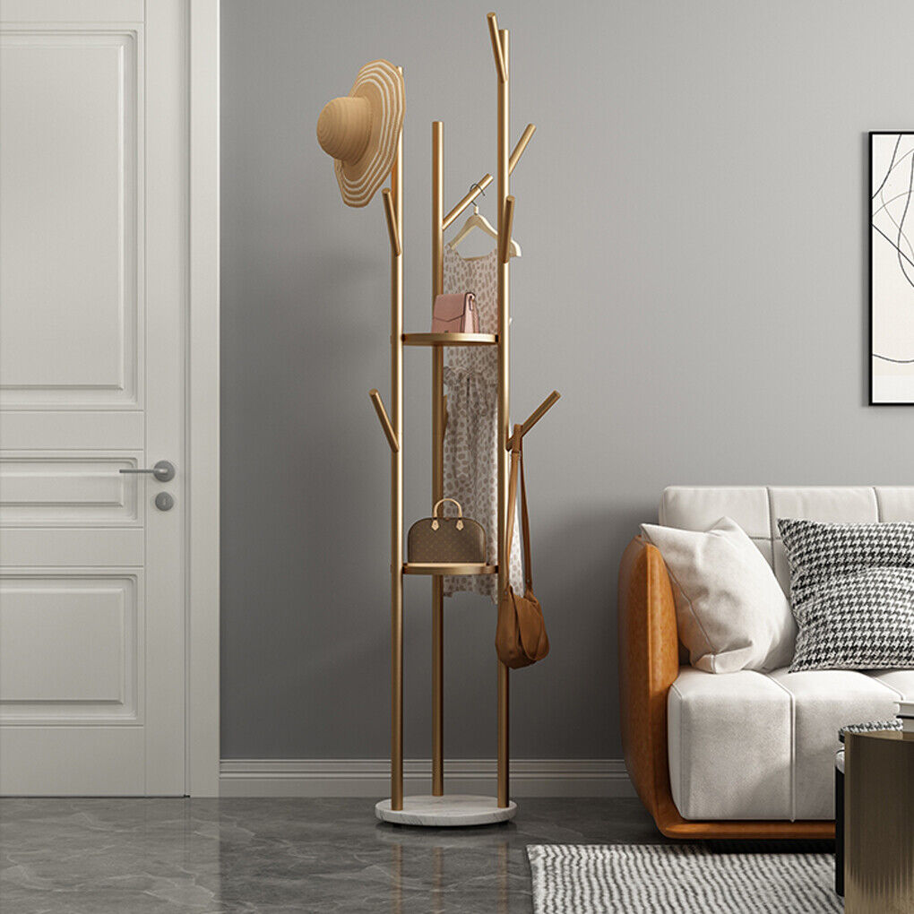 Marble & Metal Coat Rack Stand Heavy Duty - Image 3