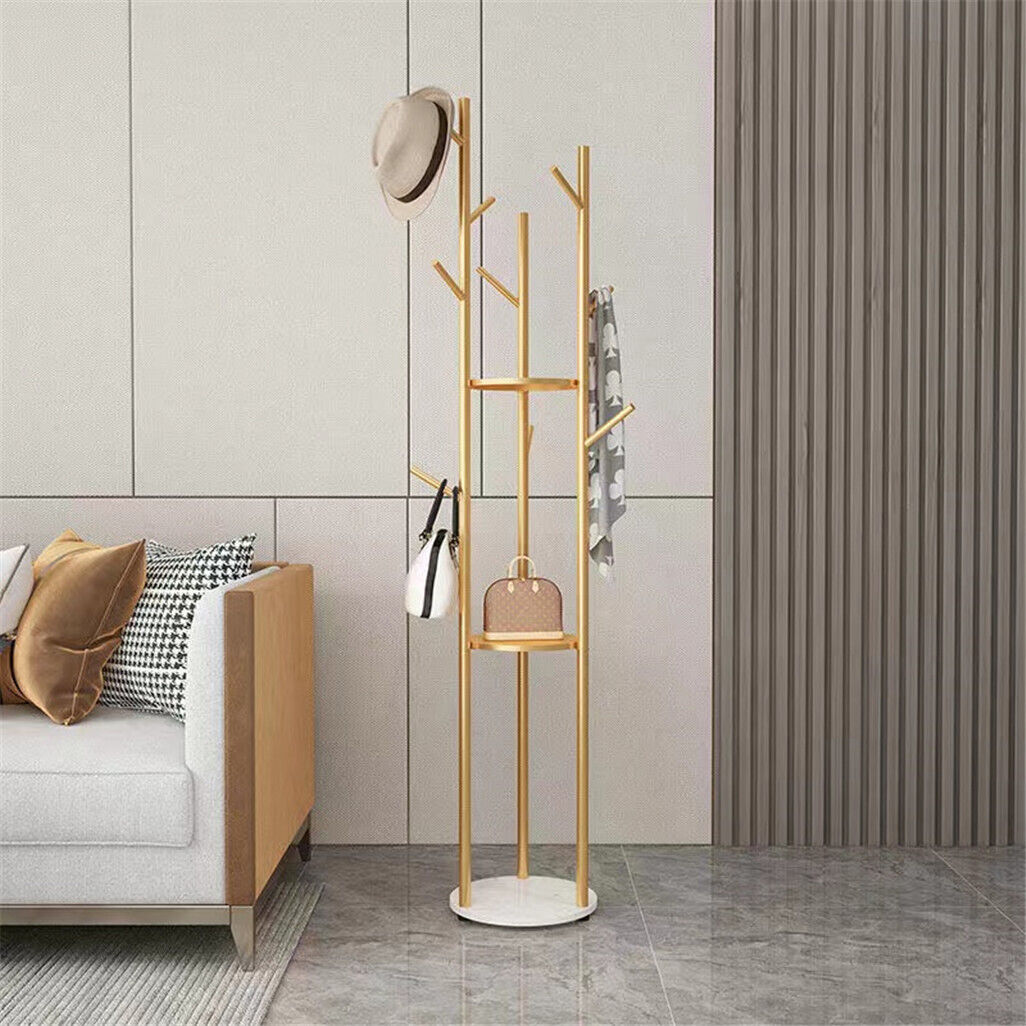 Marble & Metal Coat Rack Stand Heavy Duty - Image 7