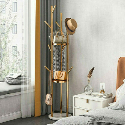 Marble & Metal Coat Rack Stand Heavy Duty - Image 9