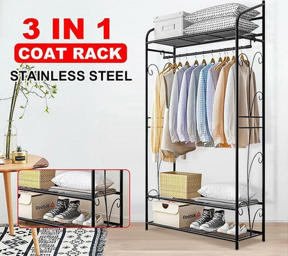 Extra Large Iron Clothes Rack Garment Hanging Stand - Image 7