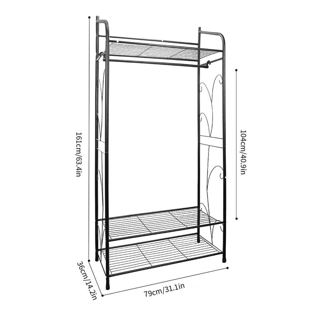 Extra Large Iron Clothes Rack Garment Hanging Stand - Image 8