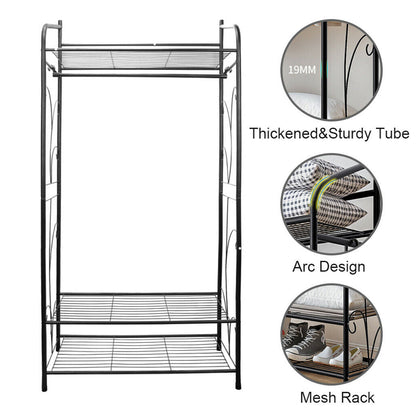 Extra Large Iron Clothes Rack Garment Hanging Stand - Image 9