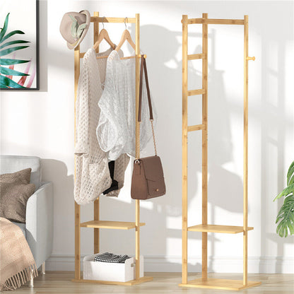 Bamboo Coat & Hat Rack Stand Shoe Shelf Thicken Wooden Hanger - Image 6