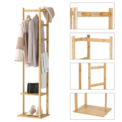 Bamboo Coat & Hat Rack Stand Shoe Shelf Thicken Wooden Hanger - Image 7