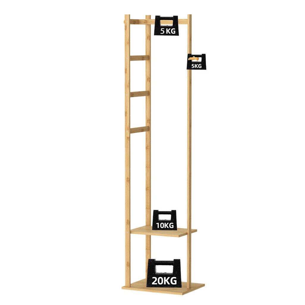 Bamboo Coat & Hat Rack Stand Shoe Shelf Thicken Wooden Hanger - Image 9