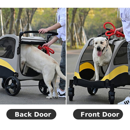 XL Dog Stroller Pet Pushchair Foldable Travel Cart - Image 4