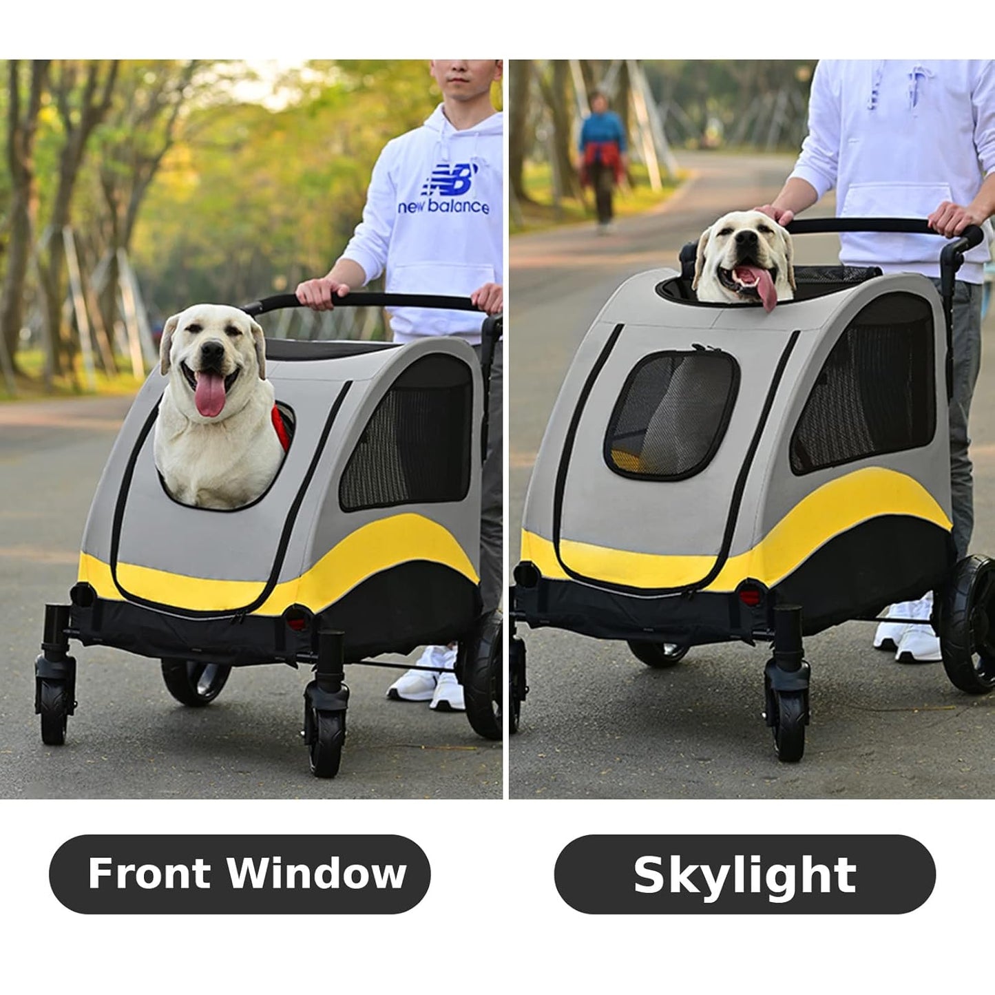 XL Dog Stroller Pet Pushchair Foldable Travel Cart - Image 6