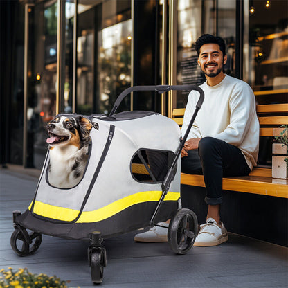 Dog Stroller w/ Rain Cover Foldable Pet Cart - Image 2