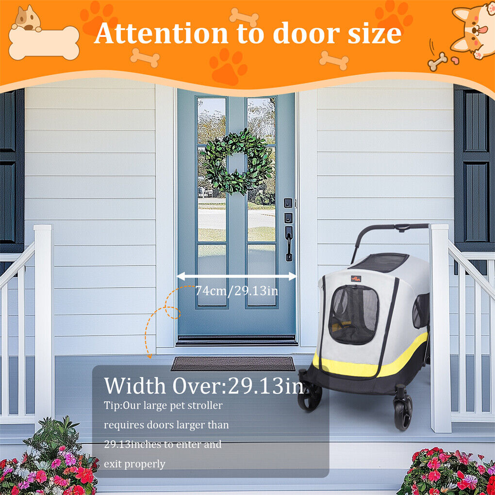 Dog Stroller w/ Rain Cover Foldable Pet Cart - Image 4