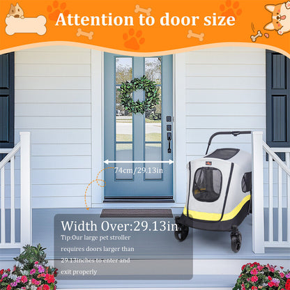 Dog Stroller w/ Rain Cover Foldable Pet Cart - Image 4