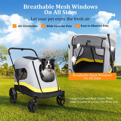 Dog Stroller w/ Rain Cover Foldable Pet Cart - Image 5