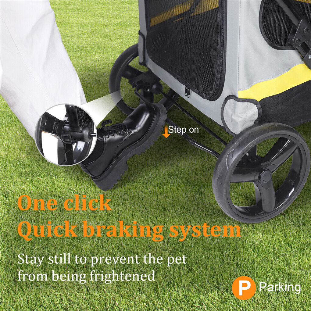 Dog Stroller w/ Rain Cover Foldable Pet Cart - Image 6